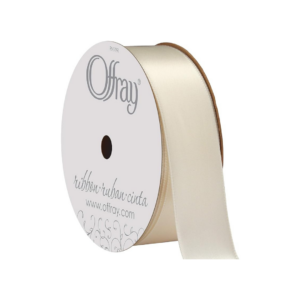 DOUBLE FACE SATIN #3 50 YDS ANTIQUE WHITE