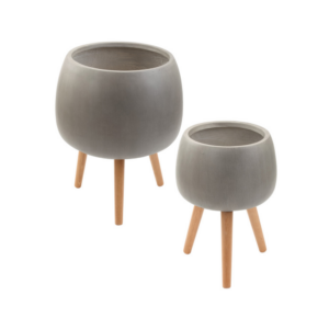 BROWN PLANTER STAND OAH:16.5" OP:8.5"