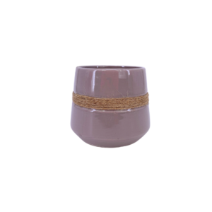5.75" ROUND ROPE DECO CERAMIC POT
