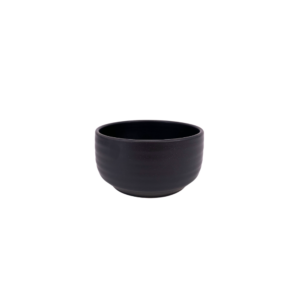 4.5" OPENING ROUND BLACK CERAMIC POT