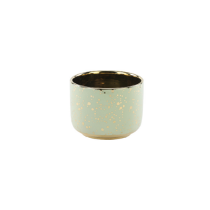 GREEN GOLD SPECKLED POT H:4" OP:4"