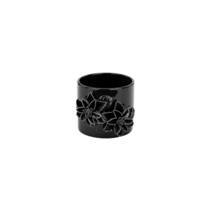 3-D GLOSSY BLACK CONTAINER H:4.5" OP:4.5"