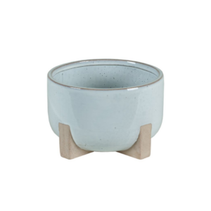 FOOTED POT GLAZED WHITE H:4.5" OP: 7"