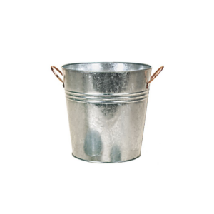 ROUND GALVANIZED PLANTER 9" X 9"