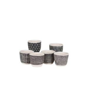 CEMENT POT4.5" EBONY ART DESIGN 6 STYLES