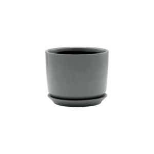 6" ROUND GRAY CERAMIC POT