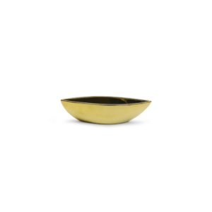 BOAT CERAMIC VASE IN GOLD 10"X2.6"X2.35"