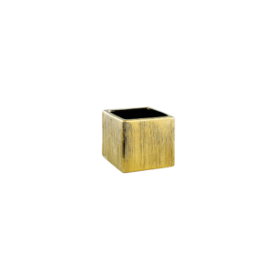 SCRATCHED GOLD CUBE OP:4" H:4"