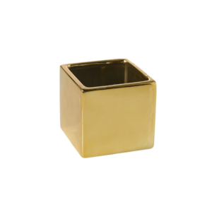 GOLD SQUARE CUBE, OPENING 5.5"X5.5", HEIGHT 5"