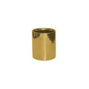 GOLD CYLINDER CERAMIC OPENING 3.75" X 4" TALL