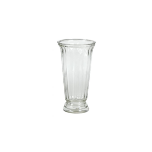 ROUND CLEAR GLASS VASE H: 10.25" OP: 5.75"