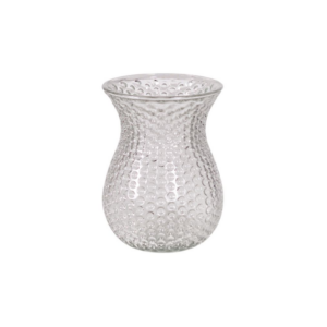 DIMPLE VASE H:7.5" OP:5.5" CLEAR