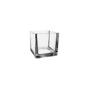 CUBE GLASS CLEAR RB H: 4" OP: 3.25"