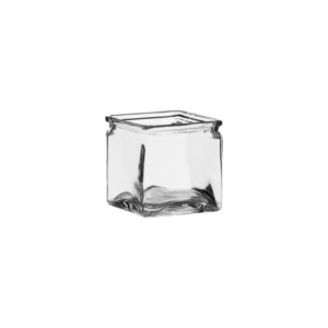 CUBE W/ LIP GLASS H: 4.75" OP: 4" X 4"