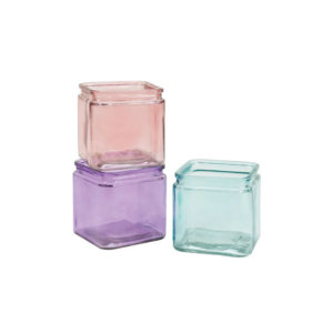 CUBE W/ LIP 4.75" COTTAGE MEADOW GLASS
