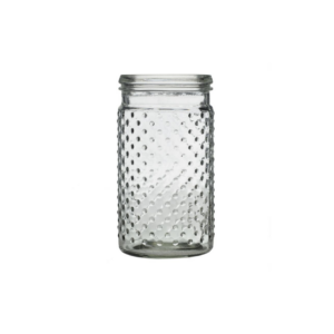 HOBNAIL JAR H:7.5" OP:4" CLEAR