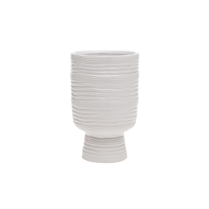 -MONACO VASE WHITE H:9" OP:5.5"