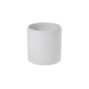 CERCLE POT SHINEY WHITE H:4.25 OP:4.25