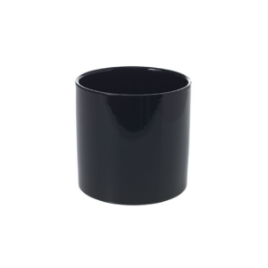 CERCLE POT 6.5" X 6.25" SHINY BLACK