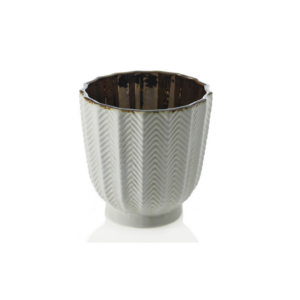 MELROSE POT WHITE H: 5.25" OP:5.25"