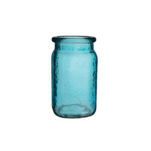 6 1/2" HAMMERED JAR- VINTAGE BLUE