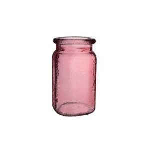 6 1/2" HAMMERED JAR- VINTAGE PINK