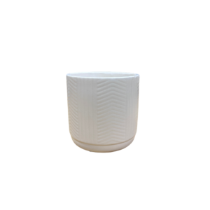 6" POSY PLANTER - WHITE HERRINGBONE