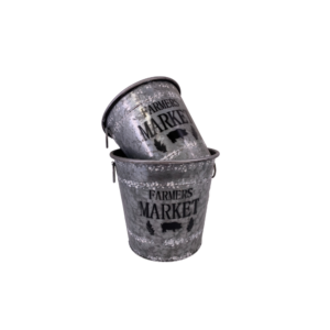 METAL BUCKET FARMER'S MARKET SET/3