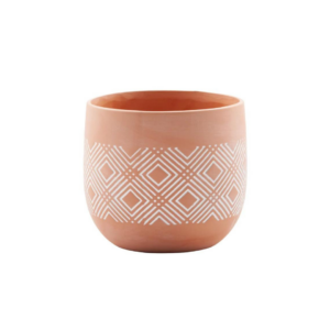 GEOMETRIC TERRA COTTA PLANTER 5" X 5"