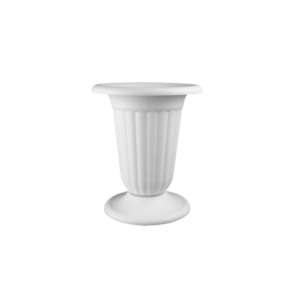TALL PEDESTAL URN H: 11.25" OP: 9" WHITE