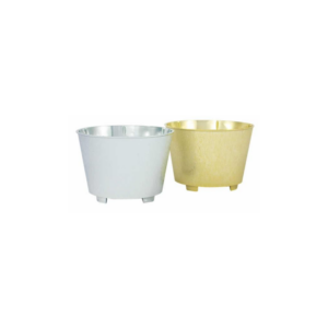 ROUND BRUSHED PLANTER, GOLD H:4" OP:4.5"