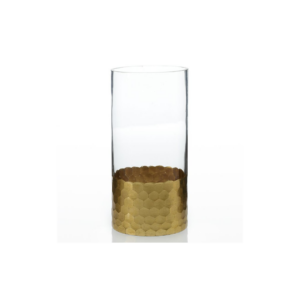 CYLINDER W/GOLD BASE 8" X 4"